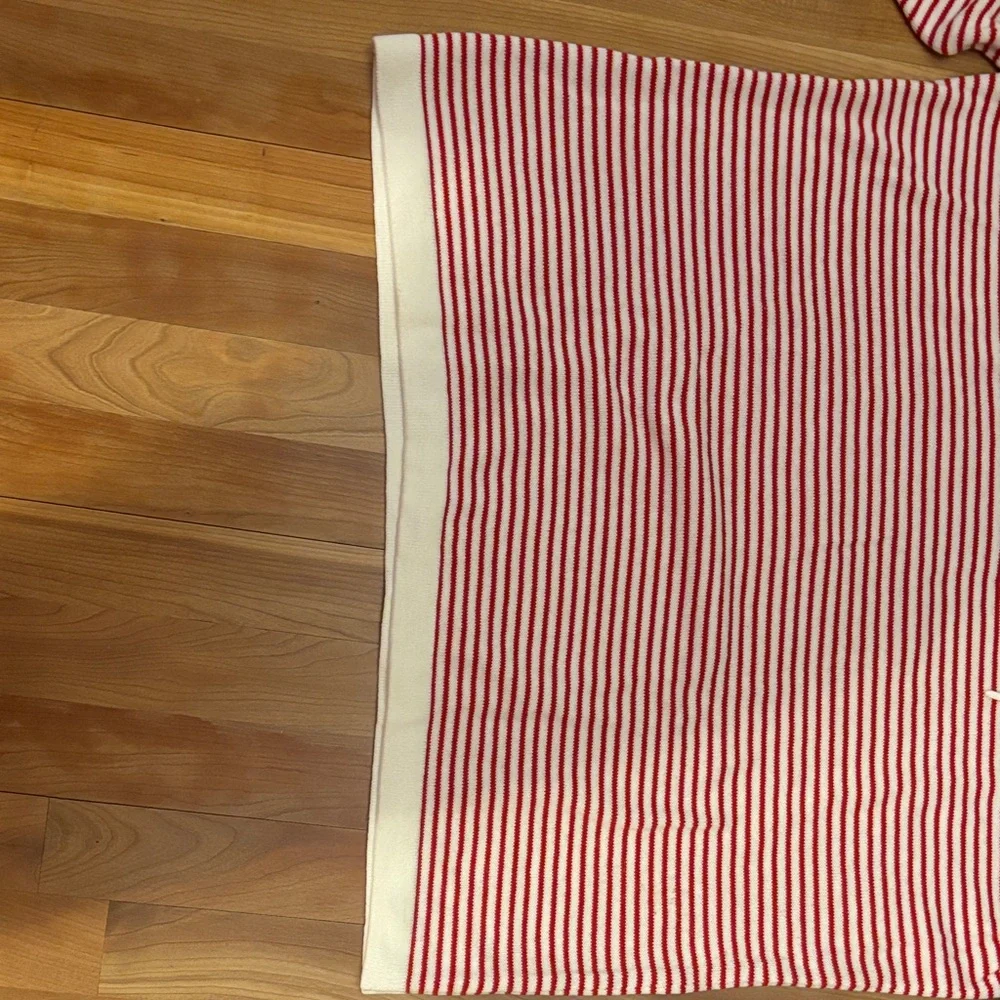 CAbi Striped Cowl Neck Sweater in Red and White - Picture 5 of 7